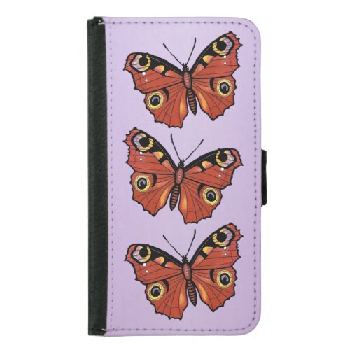 Pretty Vivid Monarch Butterfly Purple Wallet Phone Case For Samsung Galaxy S5