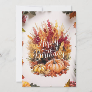 Pretty Warm Wish Autumn Fall Happy Birthday Card