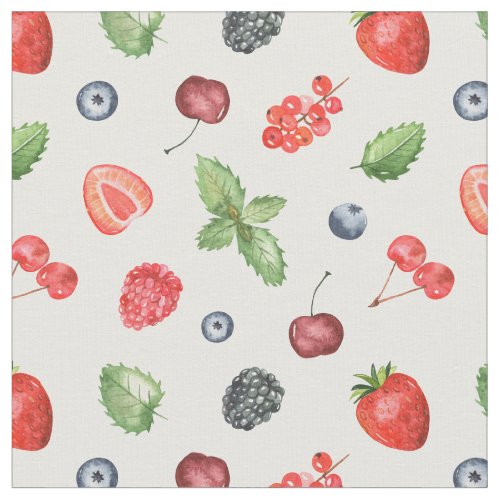 Pretty Watercolor Berry Pattern Fabric
