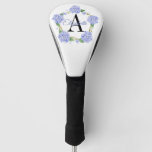 Pretty Watercolor Blue Hydrangea Flower Monogram Golf Head Cover at Zazzle