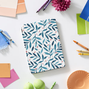 Pretty watercolor branches – turquoise and red iPad pro cover