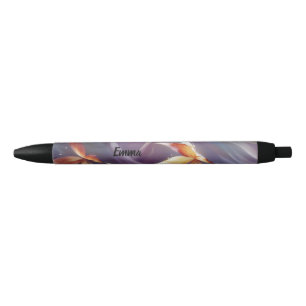 Pretty Watercolor Butterflies Custom Script Name Pen