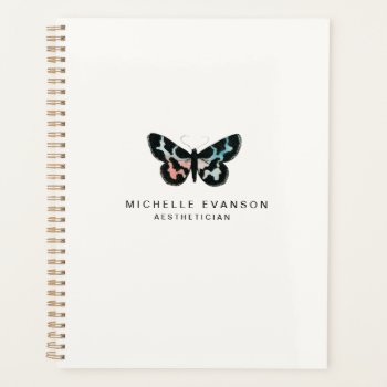 Pretty Watercolor Butterfly Logo Minimalist Planner by whimsydesigns at Zazzle