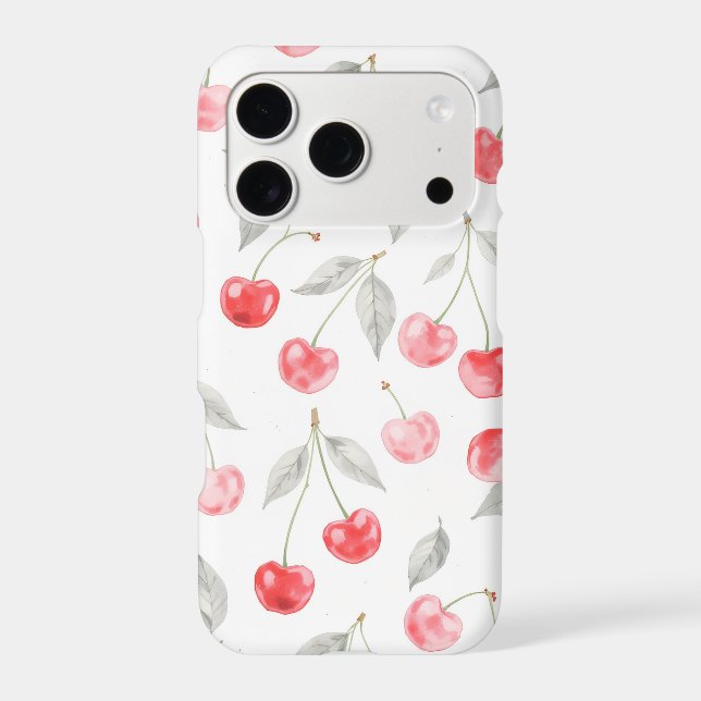 Pretty Watercolor cherry fruit Pattern Iphone Case (Back)