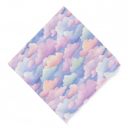 Pretty Watercolor Clouds Bandana