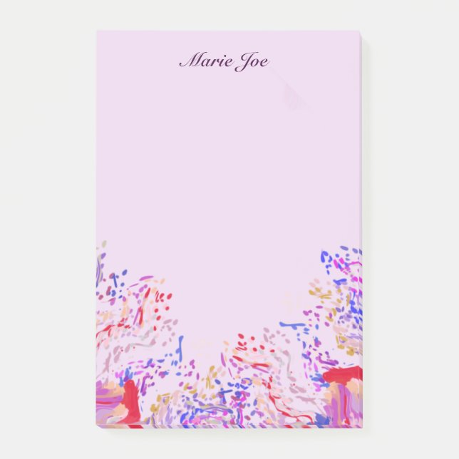 Pretty Watercolor Confetti Splatter Boarder Post-it Notes (Front)
