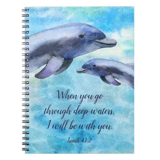 Pretty Watercolor Dolphins | Journal Notebook (Front)