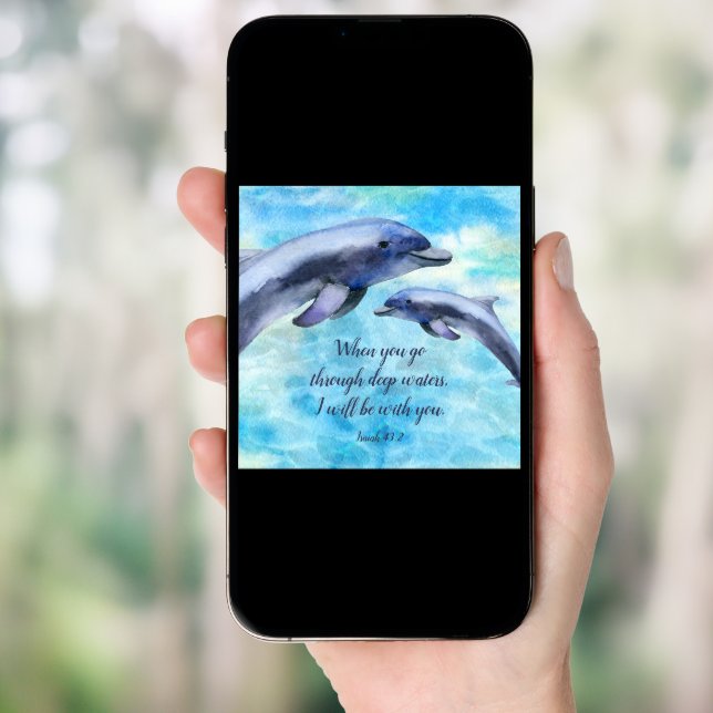 Pretty Watercolor Dolphins Poster (Front Digital)