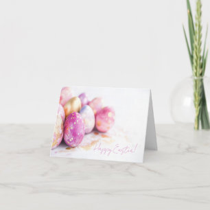 Pretty Watercolor Easter Eggs Holiday Card