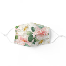 Pretty Watercolor Floral Adult Cloth Face Mask