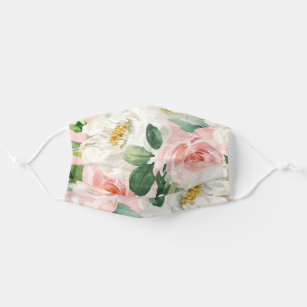 Pretty Watercolor Floral Adult Cloth Face Mask