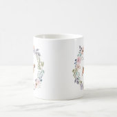 Pretty Watercolor Floral | Beagle Dog Coffee Mug (Center)