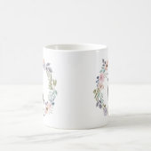 Pretty Watercolor Floral | Black Lab Dog Coffee Mug (Center)