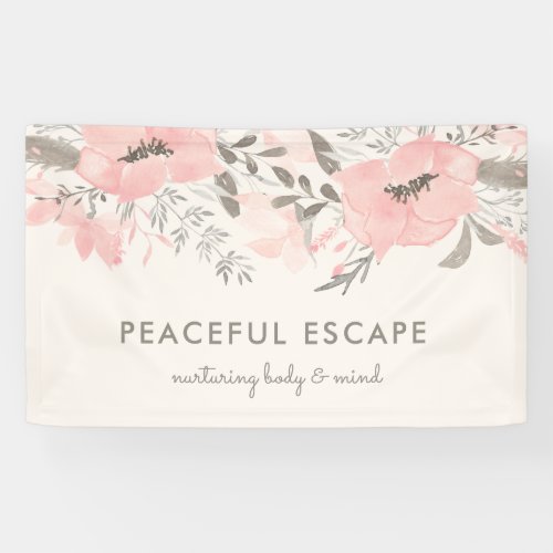 Pretty Watercolor Floral Blush and Taupe Banner