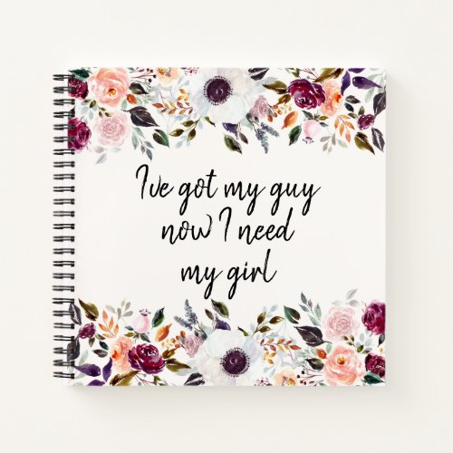 Pretty Watercolor Floral Bridesmaid Proposal Notebook