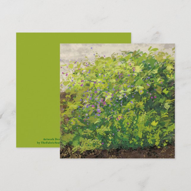 Pretty Watercolor Floral Bush Graphic Art Painting Card (Front/Back)