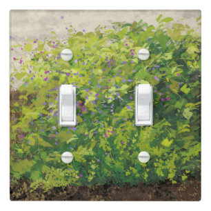 Pretty Watercolor Floral Bush Graphic Art Painting Light Switch Cover