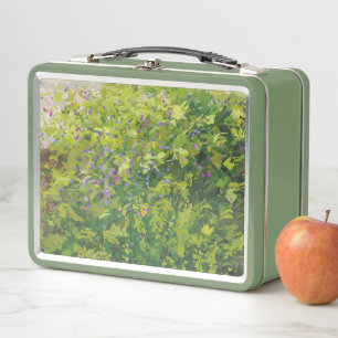 Pretty Watercolor Floral Bush Graphic Art Painting Metal Lunch Box