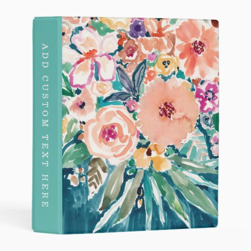 PRETTY WATERCOLOR FLORAL CUSTOM Mini Binder