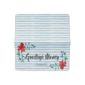 Pretty Watercolor Floral Funny Personalised Checkbook Cover (Open)