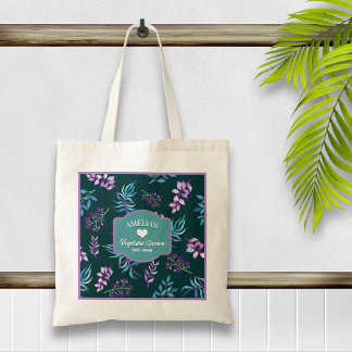 Pretty Watercolor Floral Garden Tote Bag