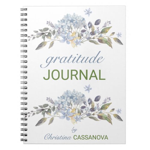 Pretty Watercolor Floral Gratitude Journal