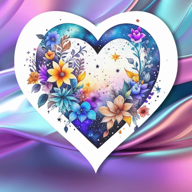 Pretty Watercolor Floral Heart Heart Sticker (Creator Uploaded)