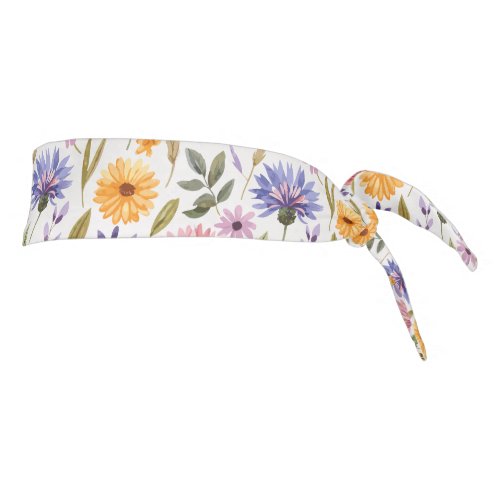 Pretty Watercolor Floral Pattern Tie Headband