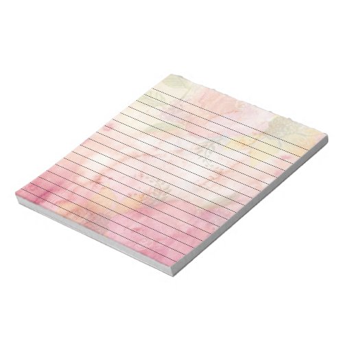 Pretty Watercolor Floral Print Lined Notepad