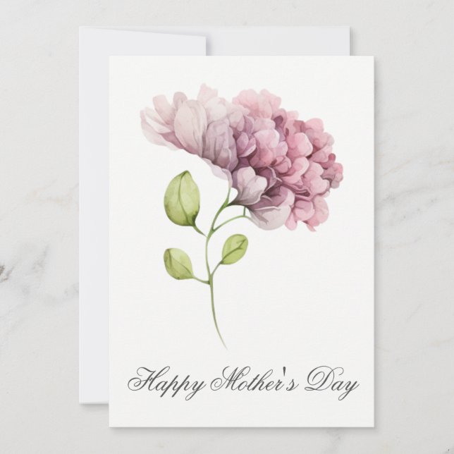 Pretty Watercolor Florals Mothers Day Card (Front)