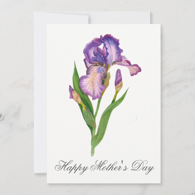 Pretty Watercolor Florals Mothers Day Card (Front)