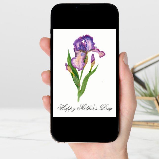 Pretty Watercolor Florals Mothers Day Card (Front Digital)