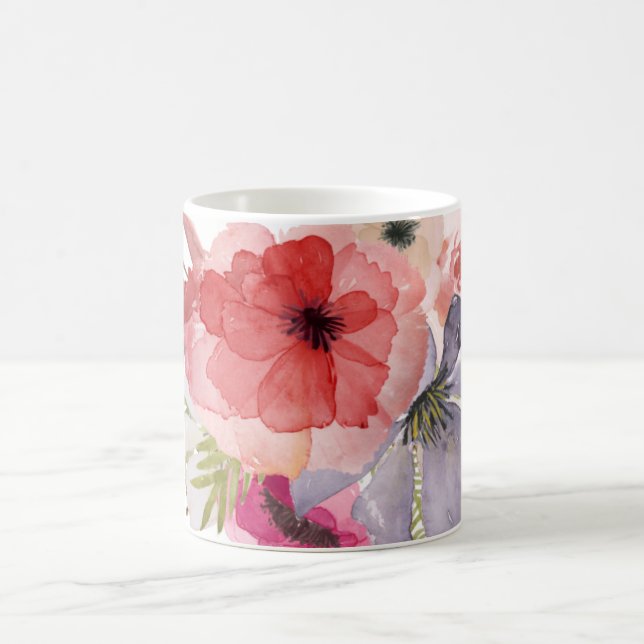Pretty Watercolor Florals Mothers Day Card Coffee Mug (Center)
