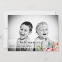 Pretty Watercolor Florals Mothers Day Photo Card