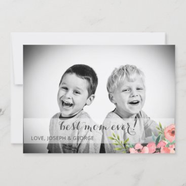 Pretty Watercolor Florals Mothers Day Photo Card