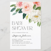 Pretty Watercolor Flowers Baby Shower Invitation (Front)