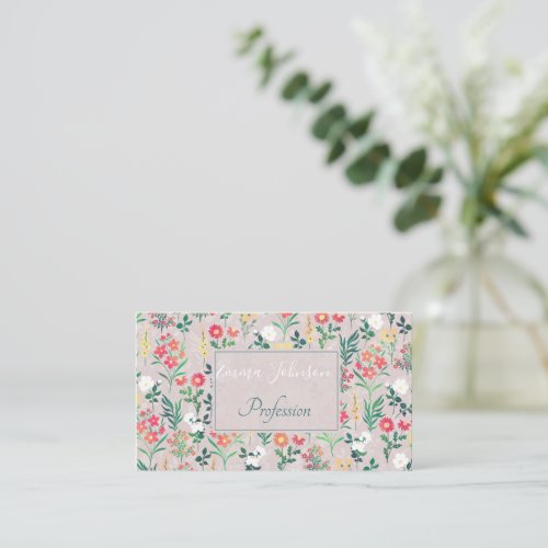 Pretty Watercolor Flowers Botanical Business Card