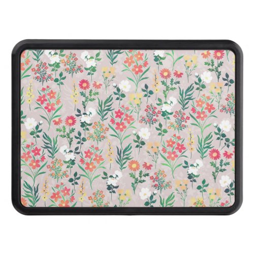 Pretty Watercolor Flowers Botanical Hitch Cover