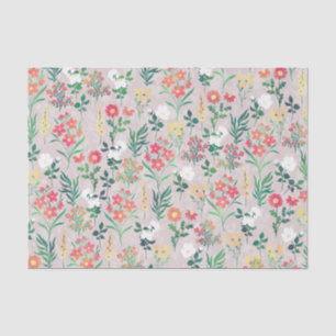 Pretty Watercolor Flowers Botanical Tissue Paper