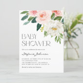 Pretty Watercolor Flowers Garden Baby Shower Invitation (Standing Front)