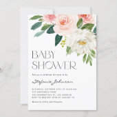 Pretty Watercolor Flowers Garden Baby Shower Invitation (Front)