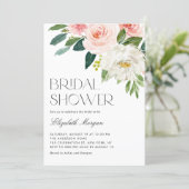 Pretty Watercolor Flowers Garden Bridal Shower Invitation (Standing Front)