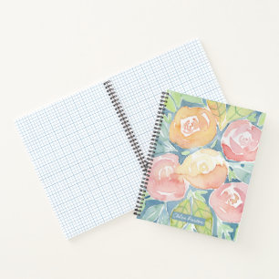 Pretty Watercolor Flowers Notebook