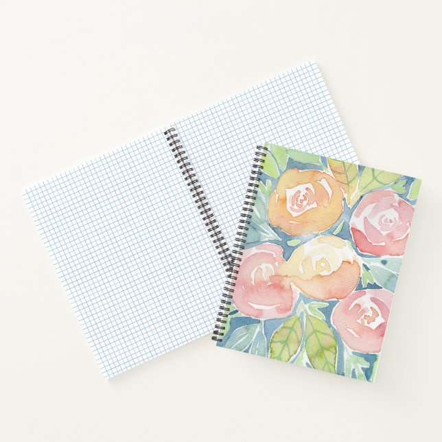Pretty Watercolor Flowers Notebook (Inside)