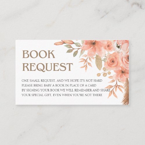 Pretty Watercolor Flowers Spring Book Request Enclosure Card