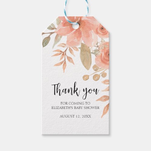 Pretty Watercolor Flowers Spring  Gift Tags