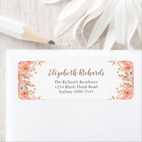 Pretty Watercolor Flowers Spring  Label