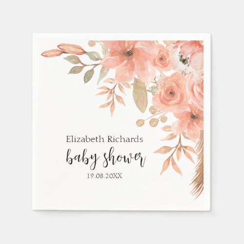 Pretty Watercolor Flowers Spring  Napkins