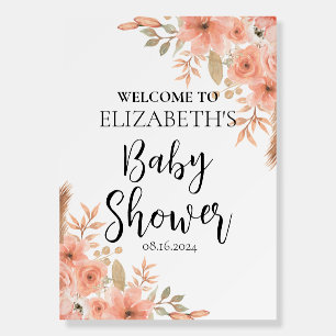 Pretty Watercolor Flowers Spring Welcome Foam Board