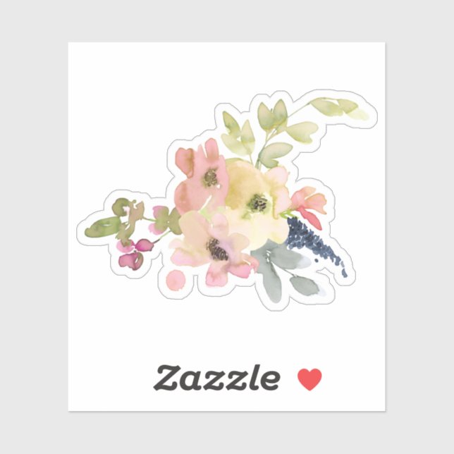Pretty Watercolor Flowers Sticker (Sheet)